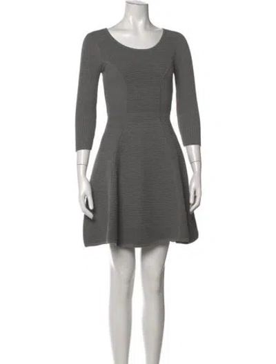 Pre-owned Milly Scoop Neck Mini Dress In Grey