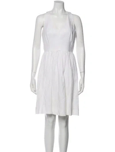Pre-owned Milly Scoop Neck Mini Dress In Neutral