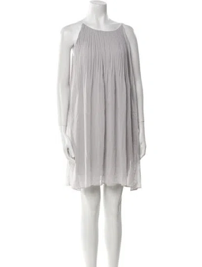 Pre-owned Milly Scoop Neck Mini Dress In Neutral