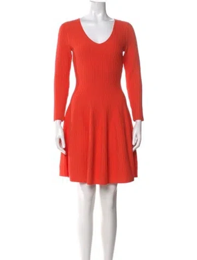 Pre-owned Milly Scoop Neck Mini Dress In Orange