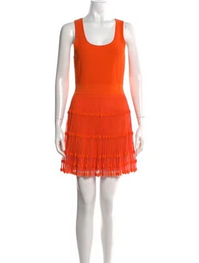 Pre-owned Milly Scoop Neck Mini Dress In Orange