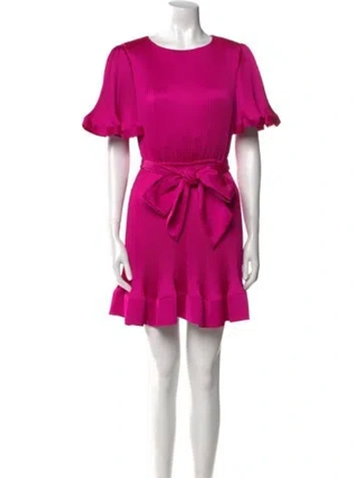 Pre-owned Milly Scoop Neck Mini Dress In Pink