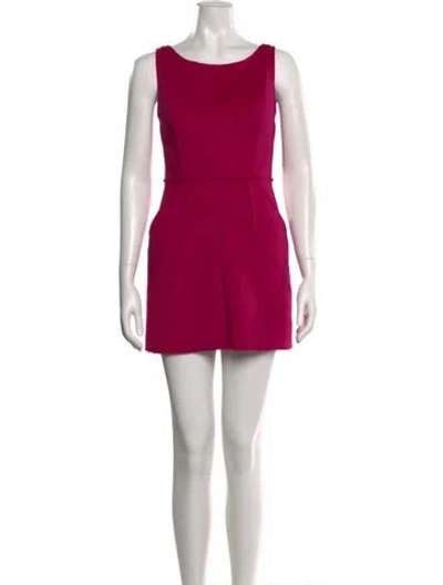 Pre-owned Milly Scoop Neck Mini Dress In Pink