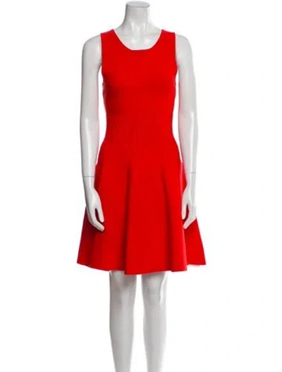 Pre-owned Milly Scoop Neck Mini Dress In Red