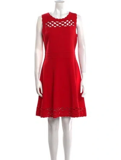 Pre-owned Milly Scoop Neck Mini Dress In Red