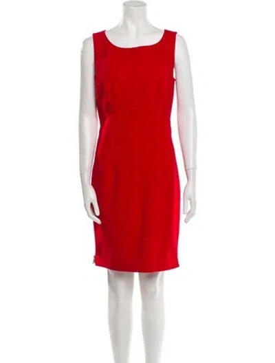 Pre-owned Milly Scoop Neck Mini Dress In Red