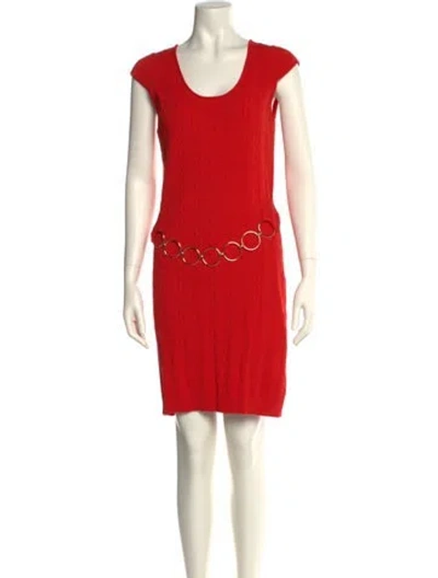 Pre-owned Milly Scoop Neck Mini Dress In Red