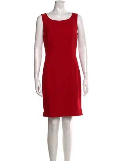 Pre-owned Milly Scoop Neck Mini Dress In Red