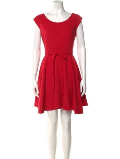 Pre-owned Milly Scoop Neck Mini Dress In Red