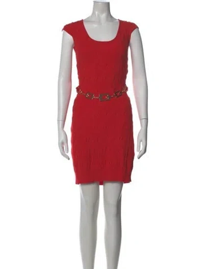 Pre-owned Milly Scoop Neck Mini Dress In Red