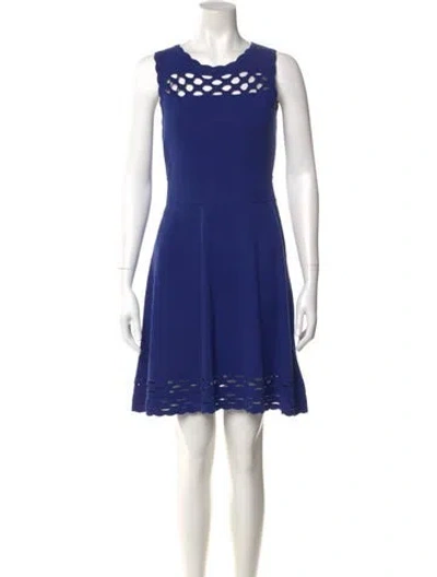Pre-owned Milly Scoop Neck Mini Dress W/ Tags In Blue