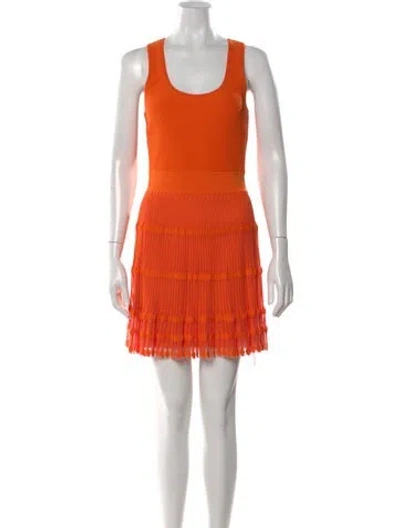 Pre-owned Milly Scoop Neck Mini Dress W/ Tags In Orange