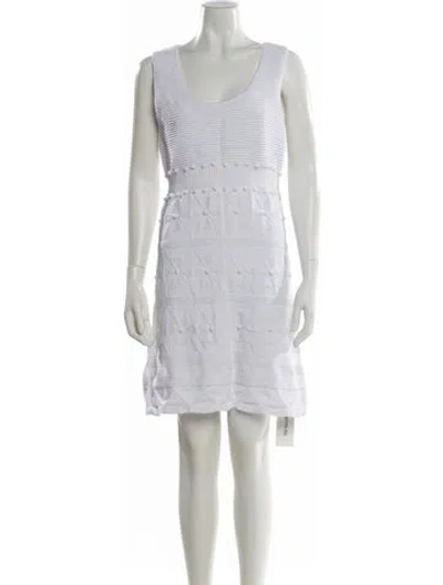 Pre-owned Milly Scoop Neck Mini Dress In White
