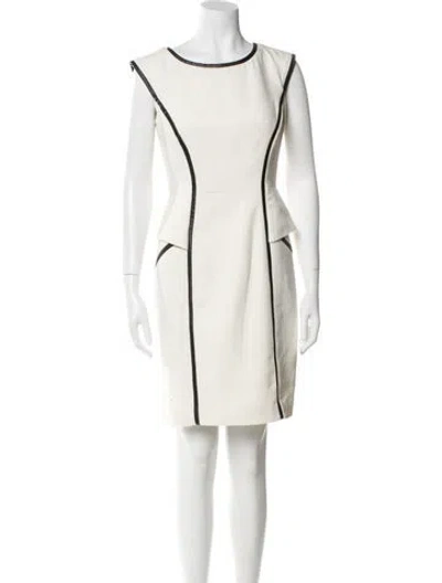 Pre-owned Milly Scoop Neck Mini Dress In White