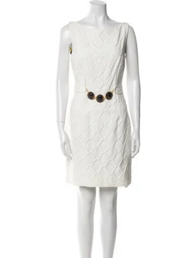 Pre-owned Milly Scoop Neck Mini Dress In White