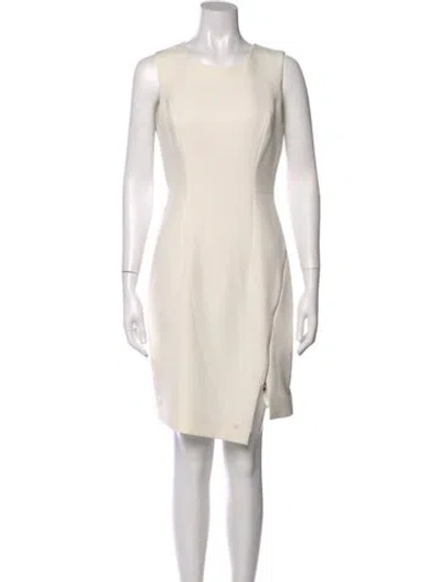 Pre-owned Milly Scoop Neck Mini Dress In White