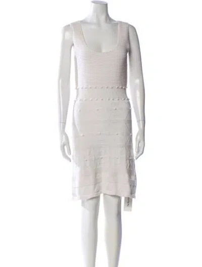 Pre-owned Milly Scoop Neck Mini Dress In White