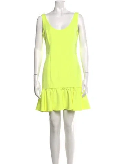 Pre-owned Milly Scoop Neck Mini Dress In Yellow