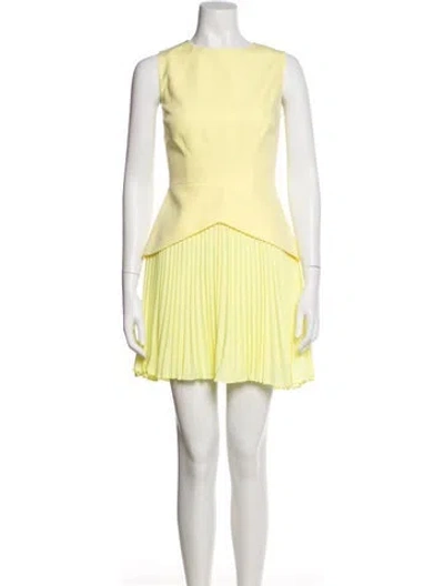 Pre-owned Milly Scoop Neck Mini Dress In Yellow