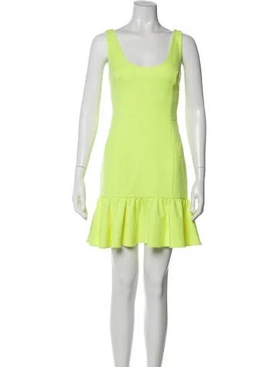Pre-owned Milly Scoop Neck Mini Dress In Yellow