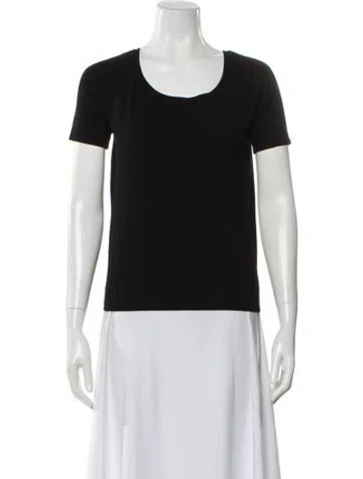 Pre-owned Milly Scoop Neck Sweater In Black