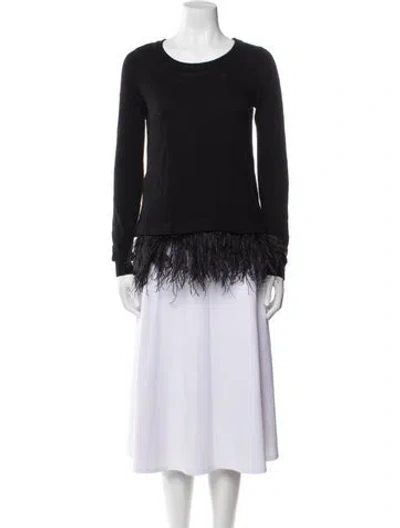 Pre-owned Milly Scoop Neck Sweater In Black