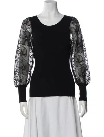 Pre-owned Milly Scoop Neck Sweater In Black