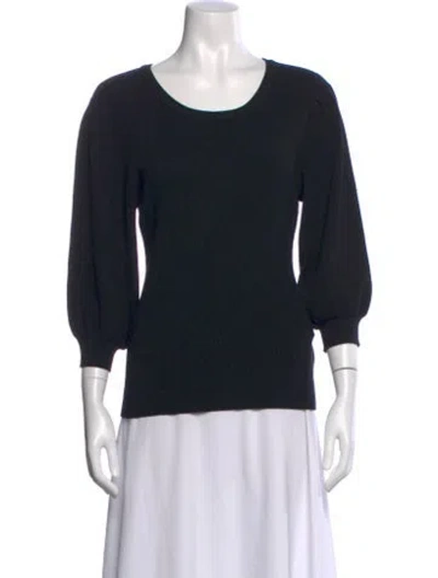 Pre-owned Milly Scoop Neck Sweater In Black