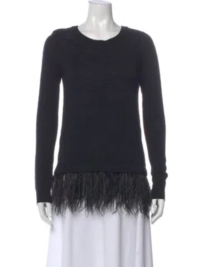 Pre-owned Milly Scoop Neck Sweater In Black