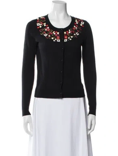 Pre-owned Milly Scoop Neck Sweater In Black