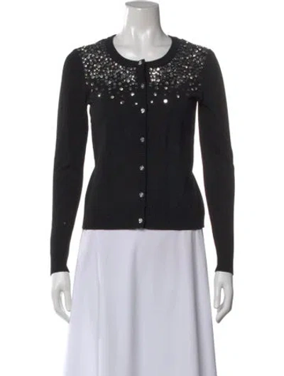 Pre-owned Milly Scoop Neck Sweater In Black