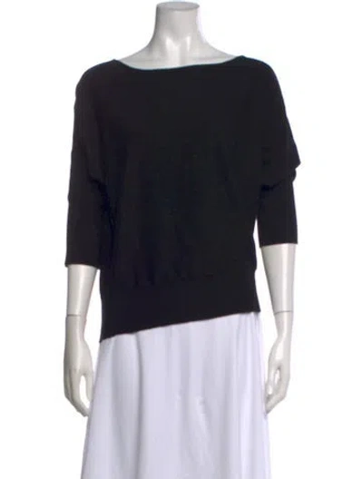 Pre-owned Milly Scoop Neck Sweater In Black