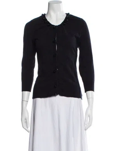 Pre-owned Milly Scoop Neck Sweater In Blue