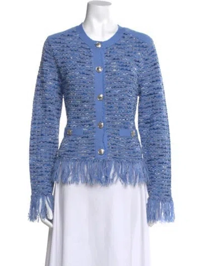 Pre-owned Milly Scoop Neck Sweater In Blue