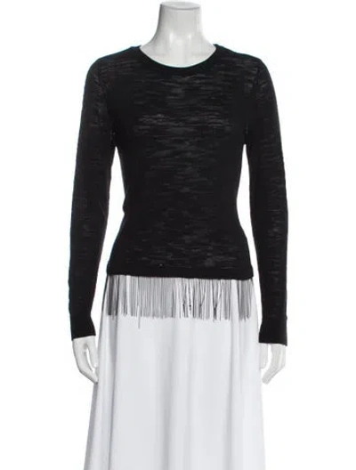 Pre-owned Milly Scoop Neck Sweater In Gray