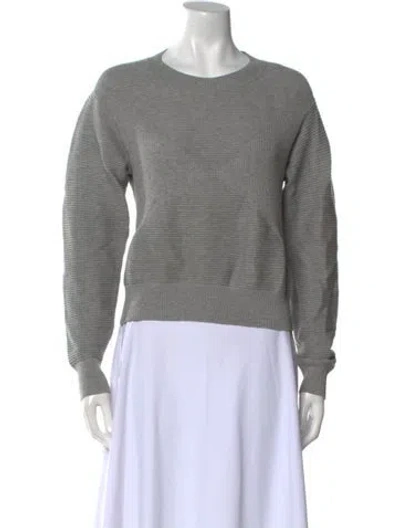 Pre-owned Milly Scoop Neck Sweater In Gray