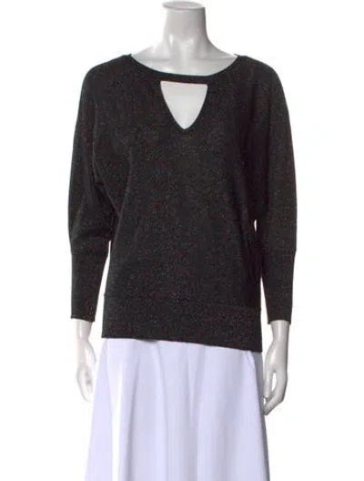 Pre-owned Milly Scoop Neck Sweater In Multi