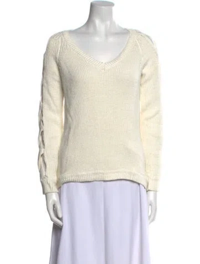 Pre-owned Milly Scoop Neck Sweater In Neutral
