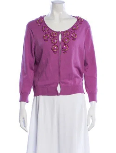 Pre-owned Milly Scoop Neck Sweater In Pink