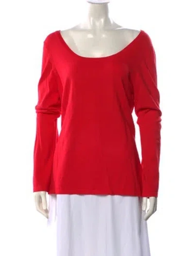 Pre-owned Milly Scoop Neck Sweater In Red