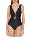 Milly Seamed One Piece Swimsuit In Black
