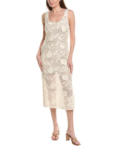 Milly Sequin Crochet Cover-up Maxi Dress In Neutral