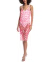 Milly Sequin Crochet Midi Dress In Pink