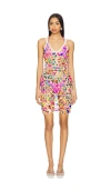 Milly Cabana Sequin Crochet Mini Sleeveless Dress In White