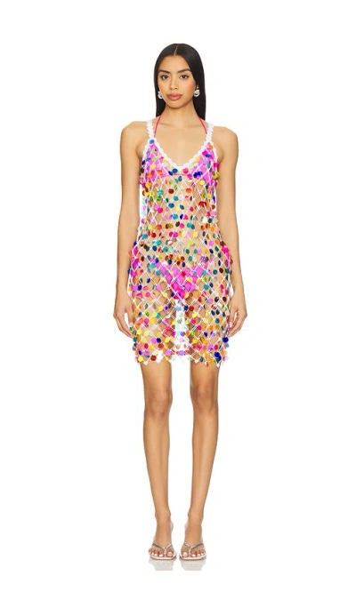 MILLY SEQUIN CROCHET MINI DRESS