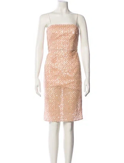 Pre-owned Milly Sequin Knee-length Dress W/ Tags In Neutral