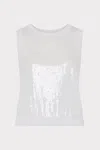 Milly Sequin Knit Sleeveless Shell Top
