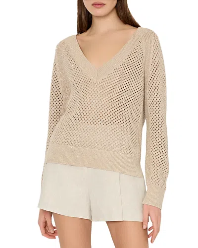 MILLY SEQUIN MESH SWEATER