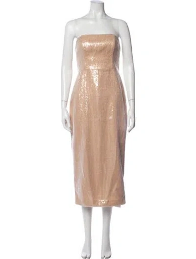 Pre-owned Milly Sequin Midi Length Dress In Neutrals