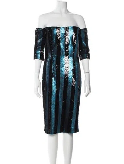 Pre-owned Milly Sequin Mini Dress In Blue